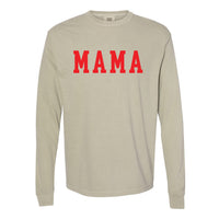 Mama - Varsity - Long Sleeve Comfort Colors Tee