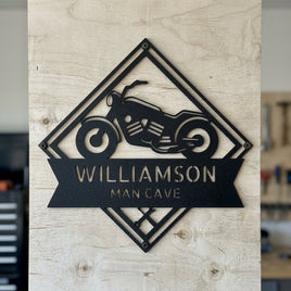 Custom Metal Wall Art - Personalized Biker Sign
