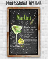 Martini Bar Recipe - Metal Sign