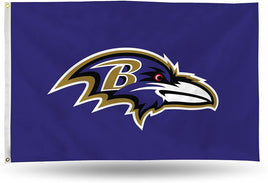 Baltimore Ravens Premium 3x5 Feet Flag Banner, Logo Design, Metal Grommets, Outdoor Use, Single Sided
