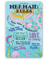 Mermaid Rules - Metal Sign