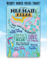 Mermaid Rules - Metal Sign