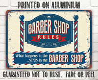 Barber Shop Rules - Metal Sign
