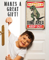 Danger Dinosaur Area Keep Out - Metal Sign