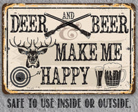 Deer and Beer - Metal Sign