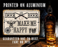 Deer and Beer - Metal Sign