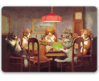 Dogs Playing Poker - Metal Sign