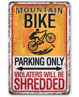 Mountain Bike Parking - Metal Sign