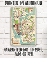New York Subway Map 1948 - Metal Sign