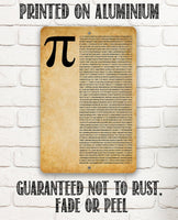 Pi (Digits) - Metal Sign