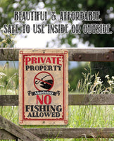 Private Property No Fishing - Metal Sign
