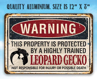 Property Protected By Leopard Gecko - Metal Sign