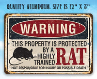 Property Protected By Rat - Metal Sign