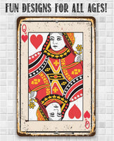 Queen of Hearts Card - Metal Sign