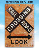 Railroad Crossing - Metal Sign