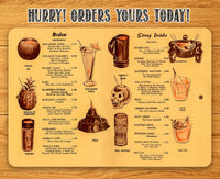 Tiki Drinks Menu - Metal Sign