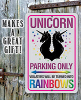Unicorn Parking Only - Metal Sign