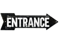 Vintage Entrance - Directional Arrow - Metal Sign