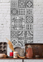Mexican Tile Grey Shades - Canvas