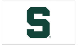 Michigan State University (MSU) White w/ Green Block S