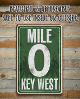 Mile Zero Miami - Metal Sign