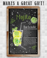 Mojito Bar Recipe - Metal Sign