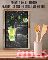 Mojito Bar Recipe - Metal Sign