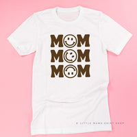 MOM x3 (Smiley Face) w/ Small Smiley Face on Back - Unisex Tee