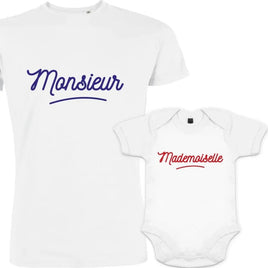 Monsieur and Mademoiselle Dad and Child Matching Outfit