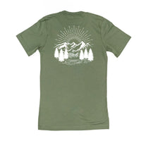 Dad w/ Mountains - Mountain Scene (pf&b) - Unisex Tee
