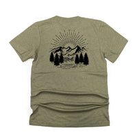 Dad w/ Mountains - Mountain Scene (pf&b) - Unisex Tee