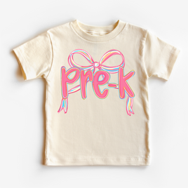 Girls Pre-K Bow Back To School Shirt - First Day Of School Tee