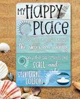 My Happy Place Beach - Metal Sign