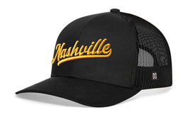Nashville Gold Script Trucker Hat  |  Tennessee Snapback