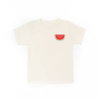 Pocket Fruit (Front) w/ Group of Smiley Fruit (Back) - Child Tee