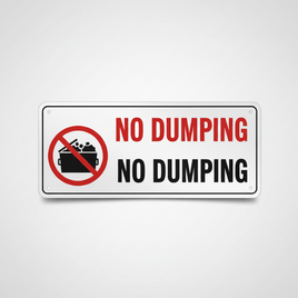 Private Property No Dumping Allowed Sign - 24x6