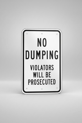 No Dumping Violators Prosecuted Sign - 12x18
