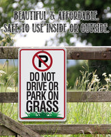 No Parking Grass - Metal Sign