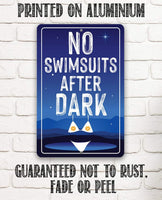 No Swimsuits After Dark - Metal Sign