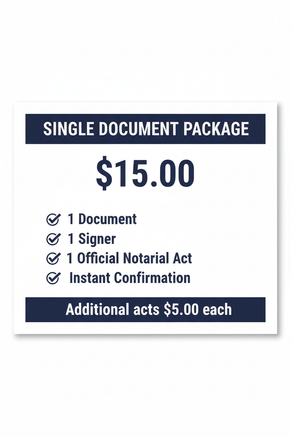 Notary Single Document Package