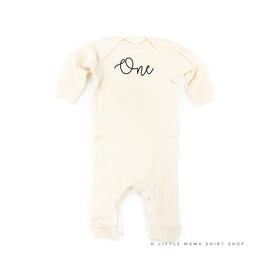 Birthday Number - One - New Cursive - Baby Sleeper