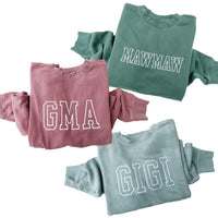 Embroidered PIGMENT Crewneck - OUTLINE NAME - ENTER YOUR CUSTOM NAME! (White Thread)