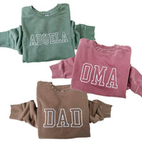 Embroidered PIGMENT Crewneck - OUTLINE NAME - ENTER YOUR CUSTOM NAME! (White Thread)