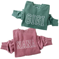 Embroidered PIGMENT Crewneck - OUTLINE NAME - ENTER YOUR CUSTOM NAME! (White Thread)