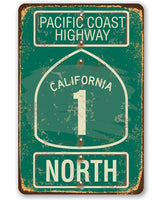 Pacific Coast Highway California 1 - Metal Sign