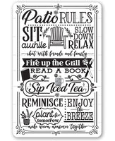 Patio Rules - Metal Sign