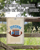 Personalized - American Football - Metal Sign