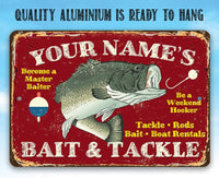 Personalized - Bait and Tackle - Metal Sign