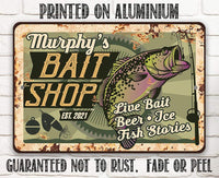 Personalized - Bait Shop - Metal Sign