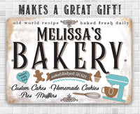 Personalized - Bakery - Old World Recipe - Metal Sign